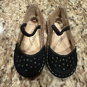 Stride Rite Black and Tan Moccasins for Kids